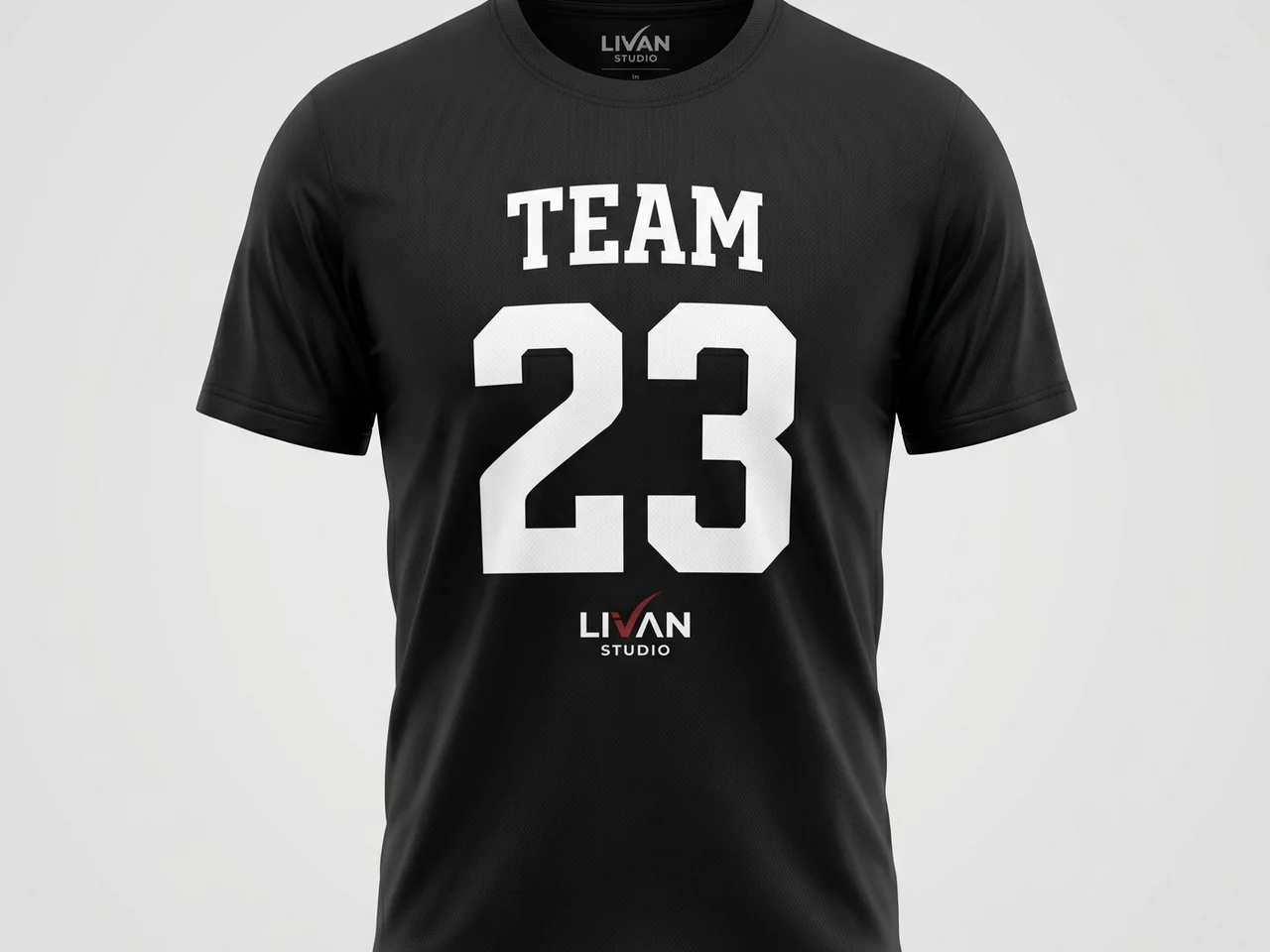 Mockup de camiseta de equipo con dorsal personalizado